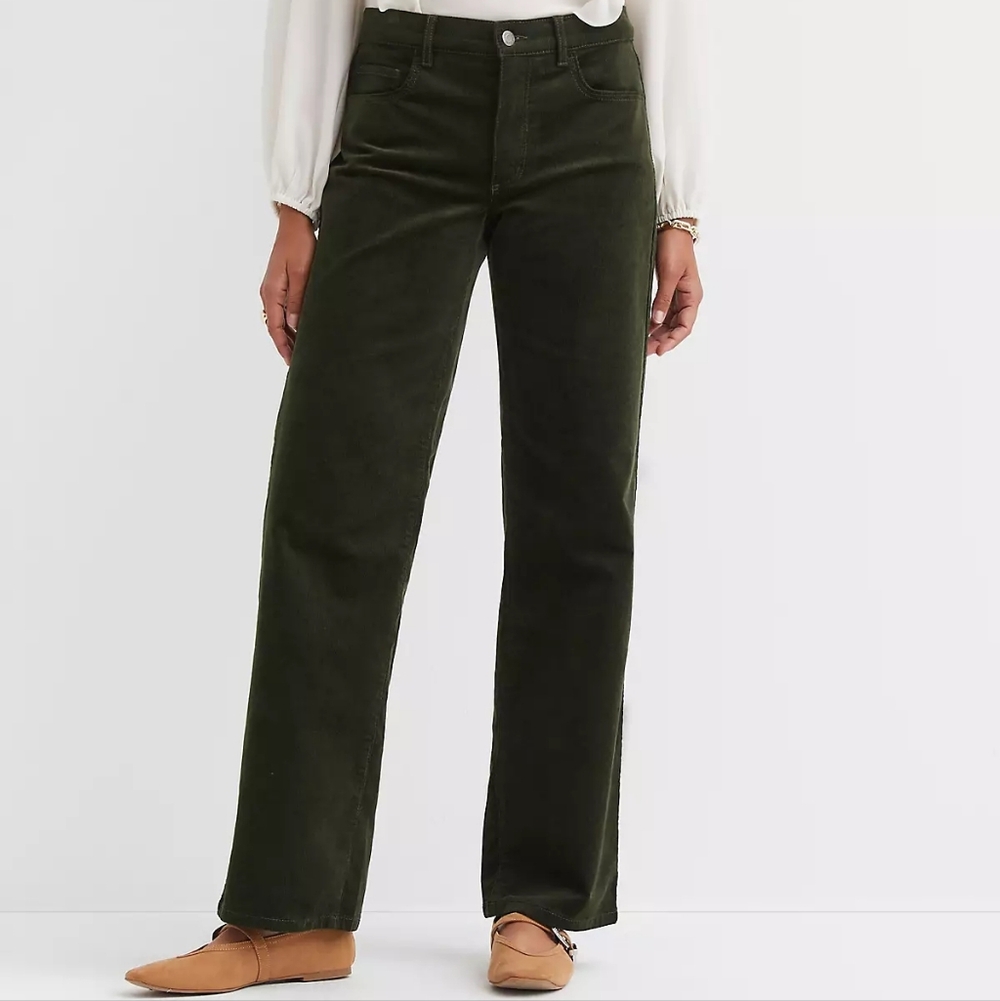 LOFT Dark Green Corduroy Pants